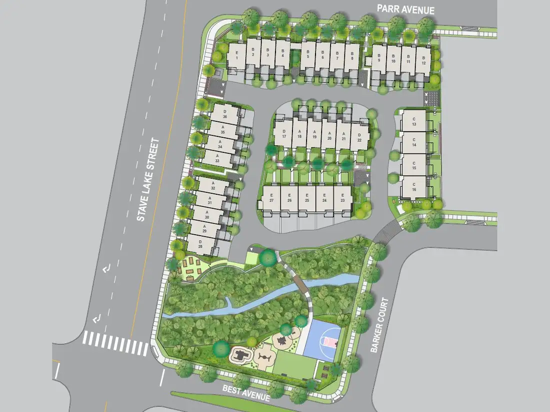 Coloured townhouse siteplan