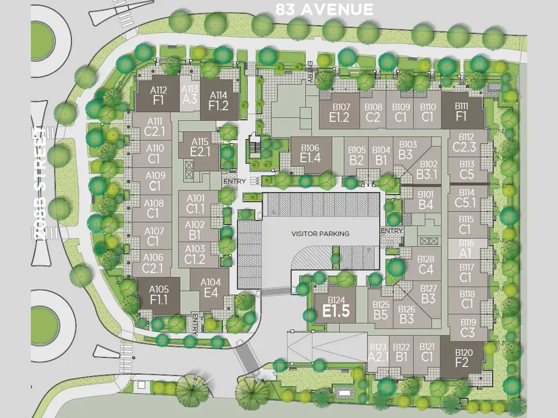 Coloured siteplan with unit mix